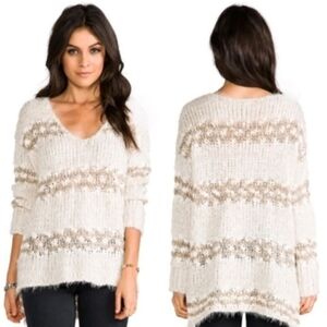 FP Free People Linus Stripe Pullover in Natural Combo S